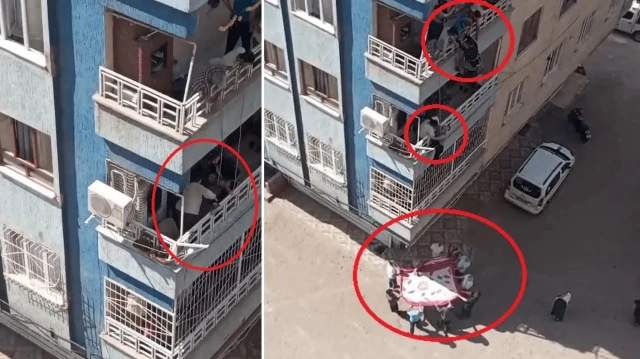 diyarbakirda korku dolu anlar balkondan dusme tehlikesi geciren down sendromlu cocugu komsusu kurtardi ae23tdXe