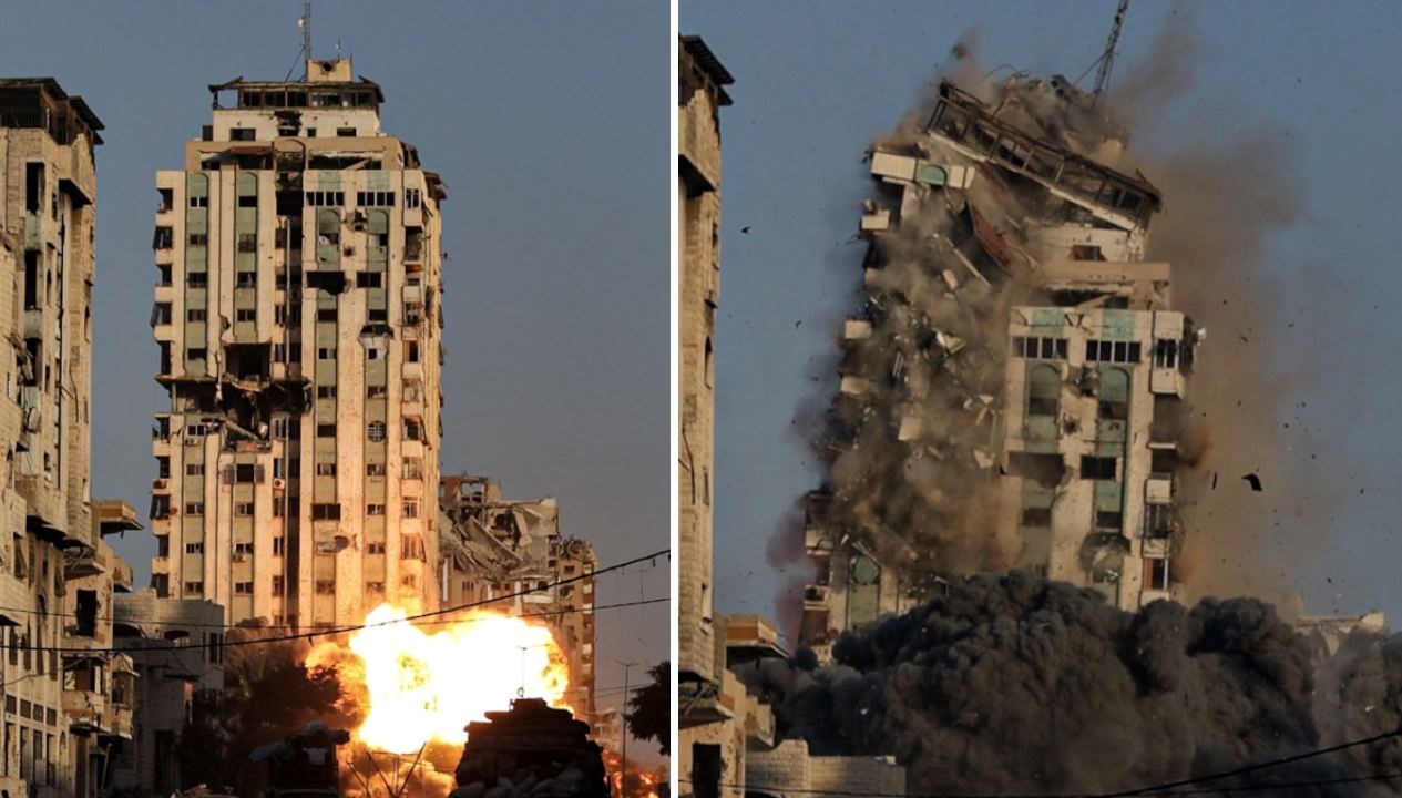 israil gazzede mekke adli en yuksek binayi vurdu XGzQiumI